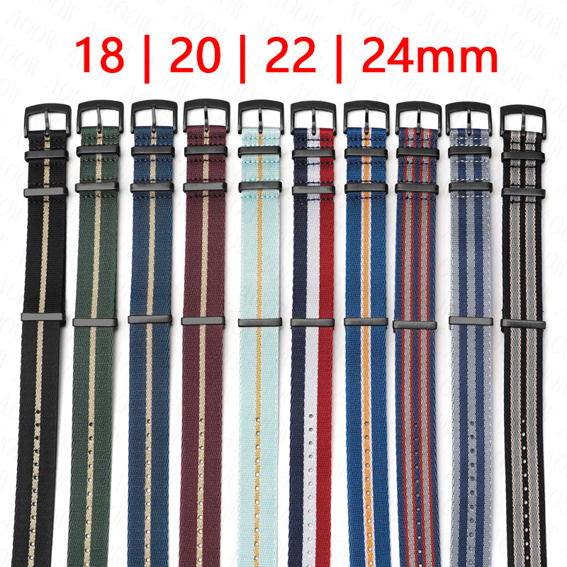Canvas Strap Watch - Correa de nailon tejido de 18mm,