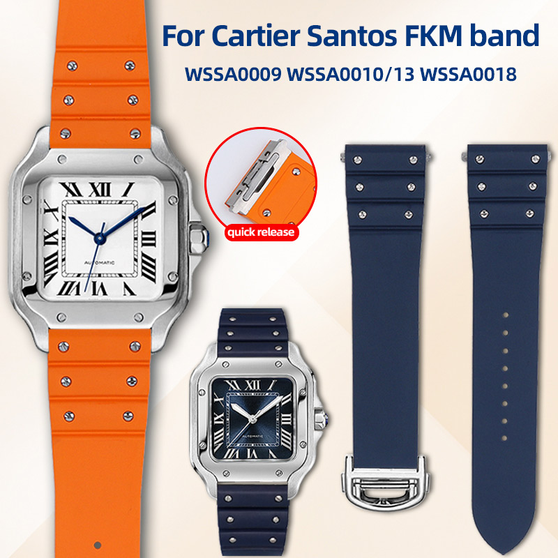 Cartier Watch Santos - Correa de caucho fluorado Premium SANTOS