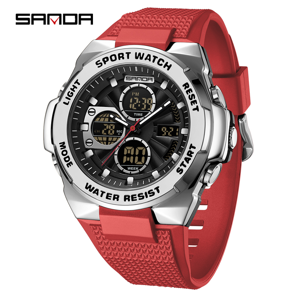 Rubber Strap Diver - Reloj de cuarzo Sanda 3378 para