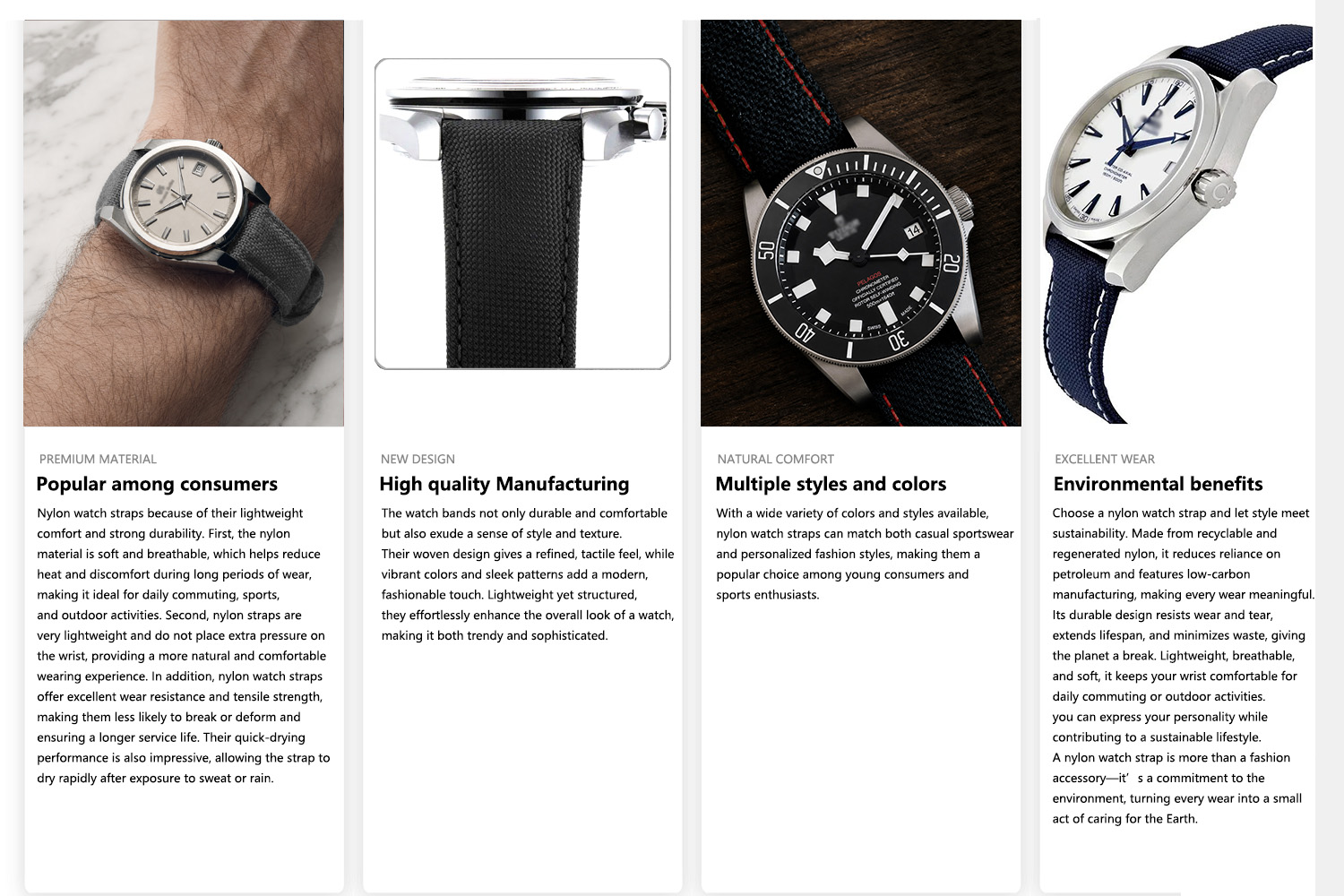 Correas de Reloj de Nailon Pre - Canvas Strap Watch reseña y precio