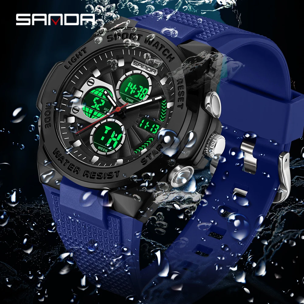 Reloj de cuarzo Sanda 3378 par - Rubber Strap Diver reseña y precio