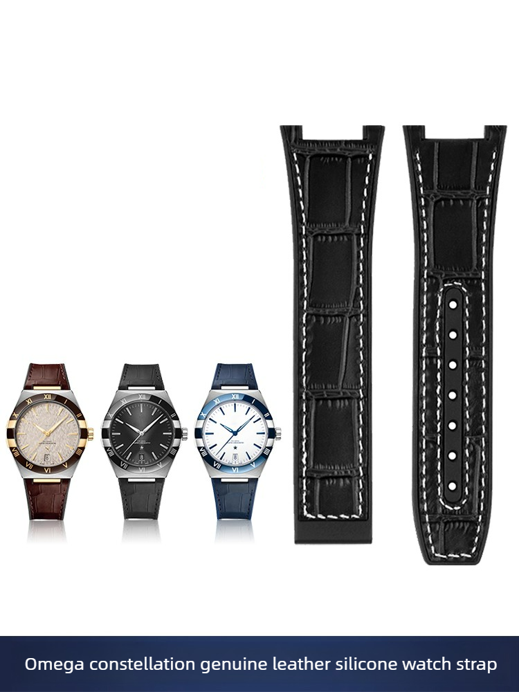 Correa de reloj de cuero y sil - Omega Watch Constellation reseña y precio